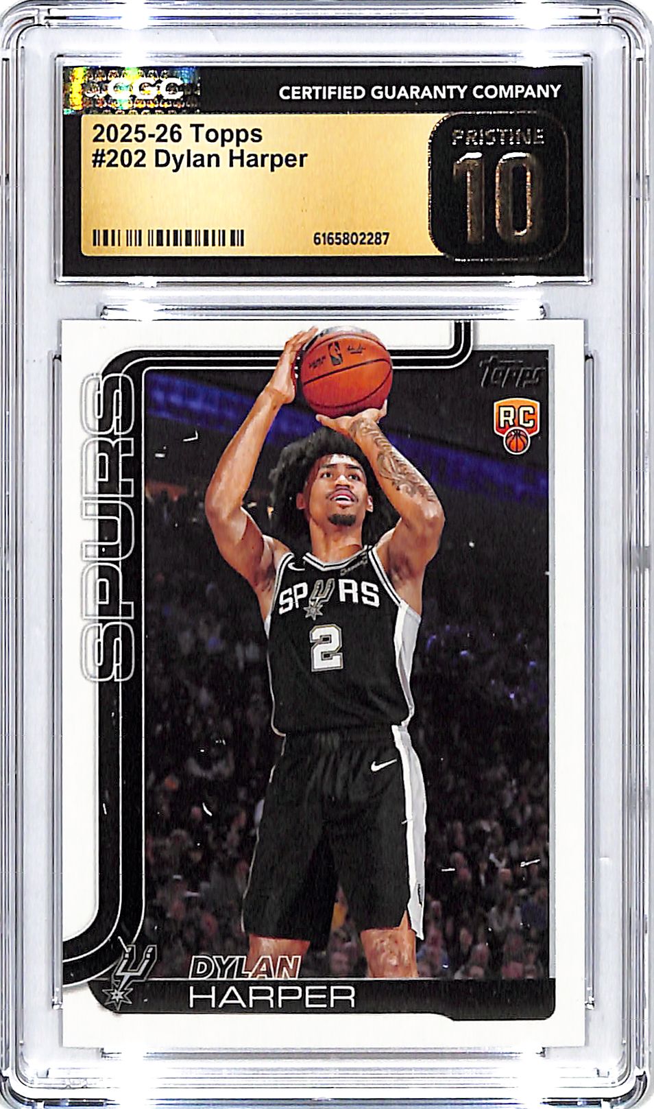 2025-26 Topps Dylan Harper Rookie RC #202 CGC 10 Pristine Spurs