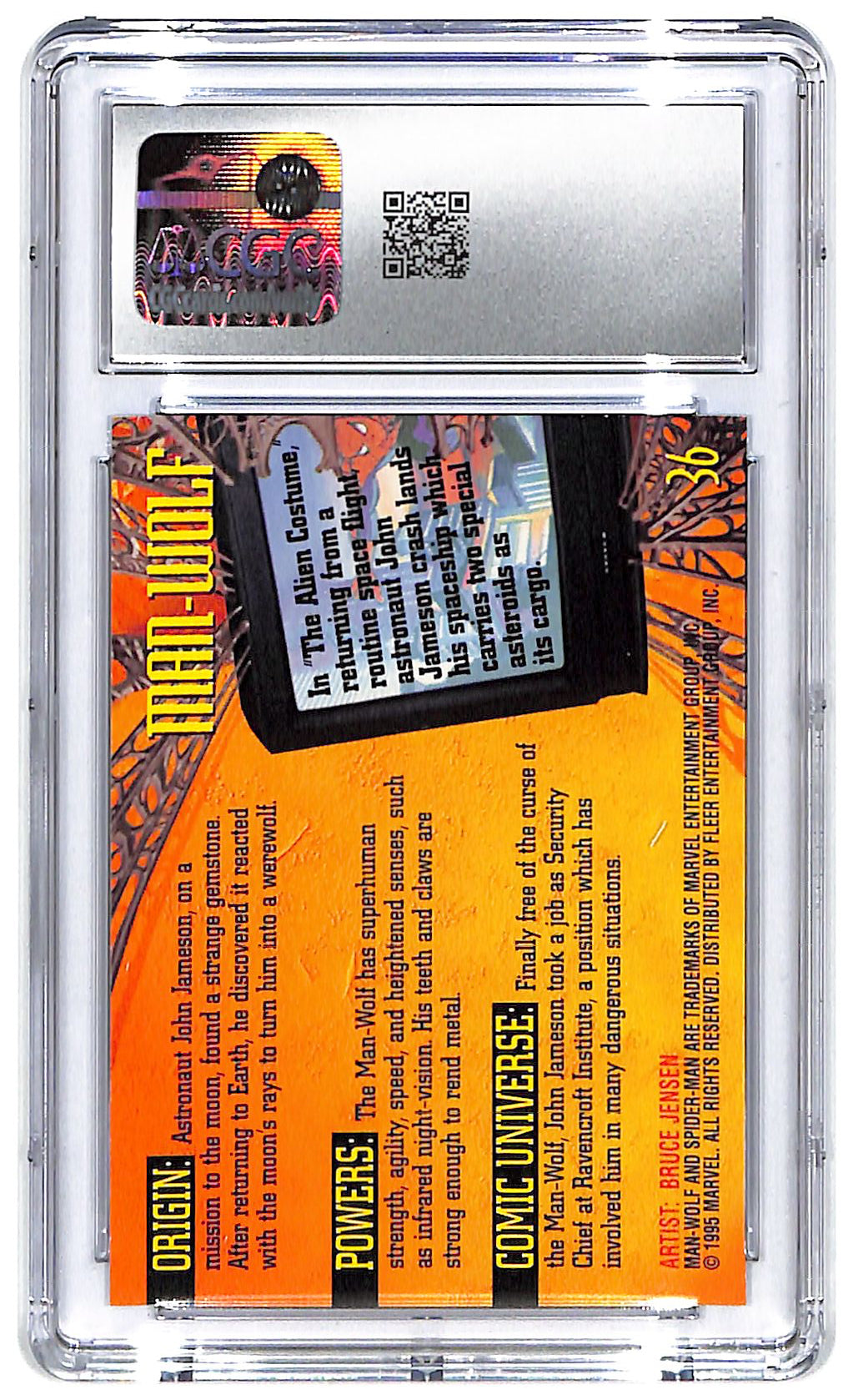 1995 Man-Wolf Fleer Ultra Spider-Man Gold Foil #36 CGC Mint Plus 9.5