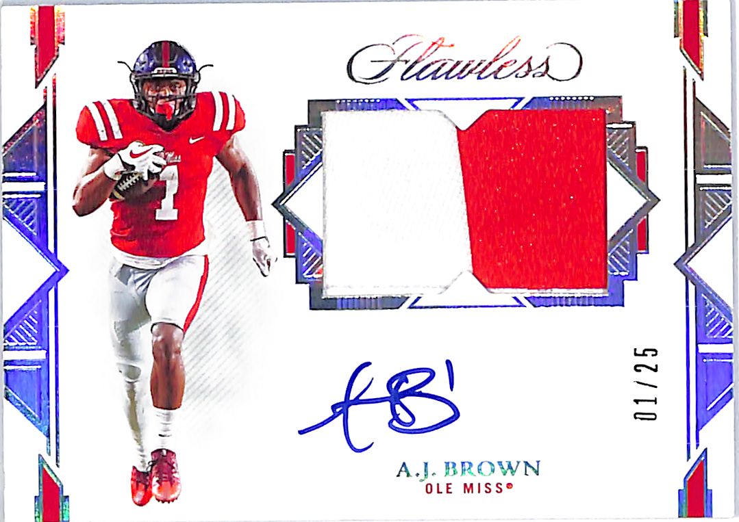 2022 Flawless Collegiate AJ Brown Auto Autograph Patch Jersey /25 Ole Miss