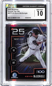 2025 Bowman Chrome Kevin McGonigle Scouts Top 100 Rookie RC CGC 10 Tigers