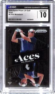 2024 Phil Mickelson Panini Prizm LIV Golf Aces #2 CGC Gem Mint 10