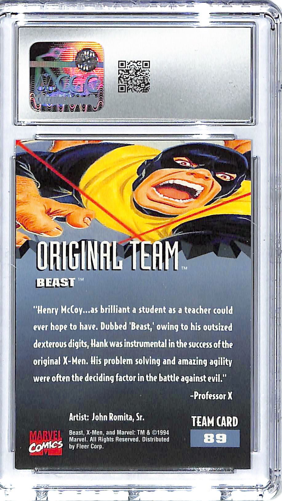 1994 Beast Fleer Ultra X-Men '95 #89 CGC Mint Plus 9.5