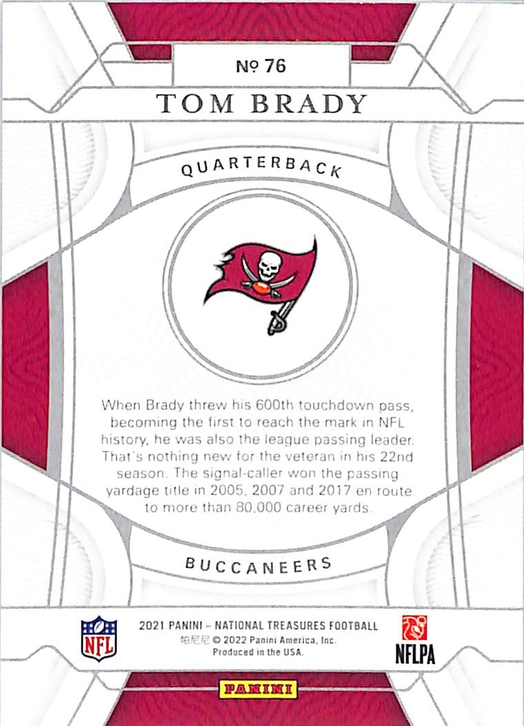 2021 National Treasures Tom Brady /99 #76 Buccaneers