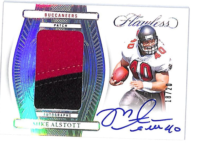 2024 Flawless Mike Alstott Auto Autograph Patch Jersey /20 Buccaneers