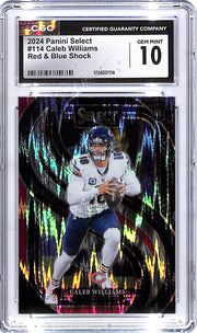 2024 Select Caleb Williams Rookie RC Red Blue Shock CGC 10 Bears