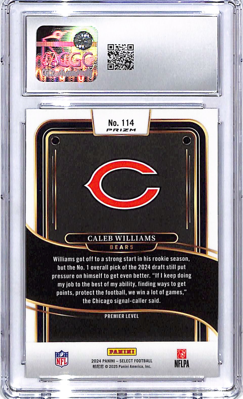 2024 Select Caleb Williams Rookie RC Red Blue Shock CGC 10 Bears