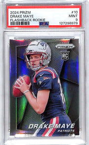 2024 Prizm Drake Maye Flashback Rookie RC Silver PSA 9 Patriots
