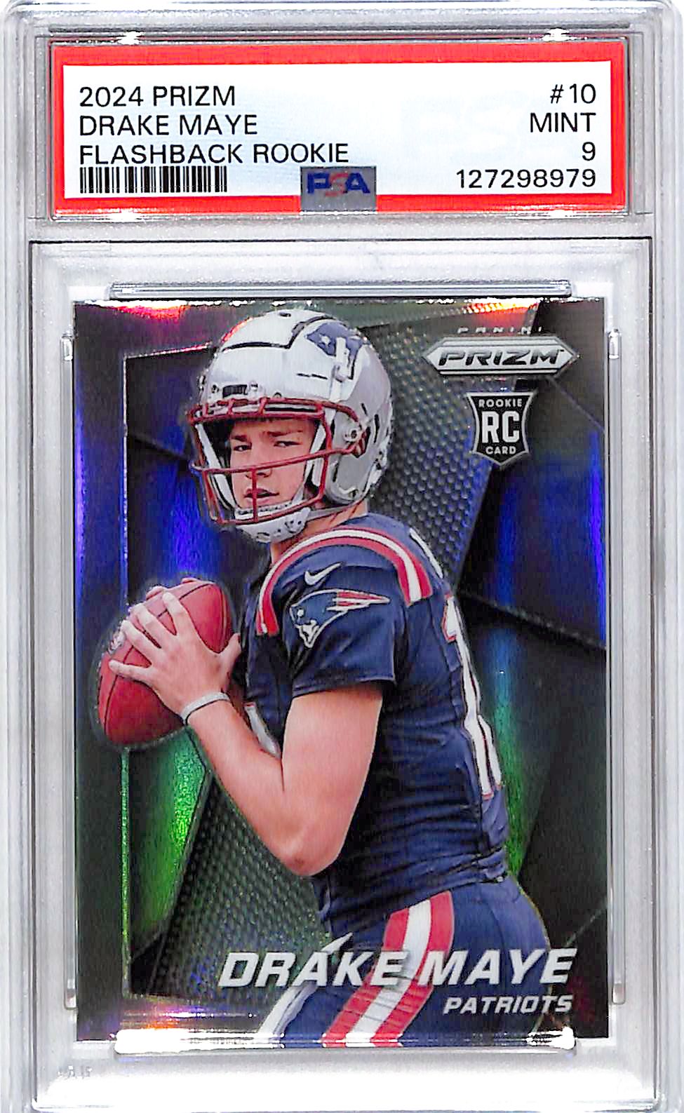 2024 Prizm Drake Maye Flashback Rookie RC Silver PSA 9 Patriots
