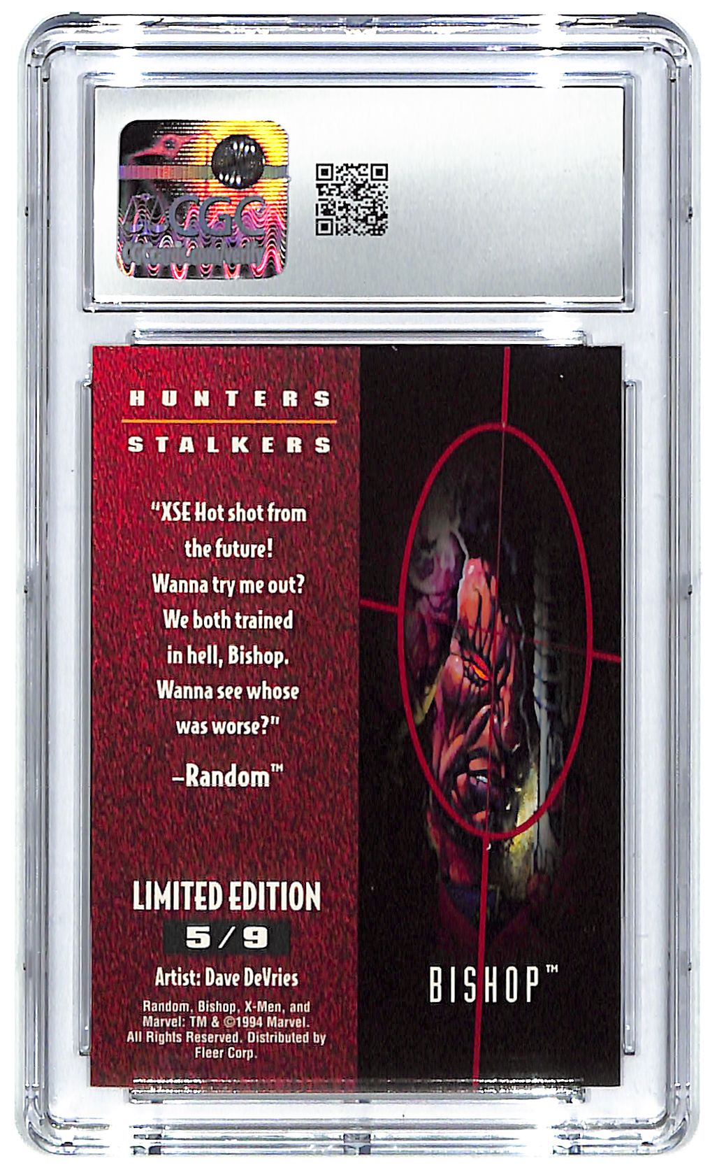 1994 Bishop Fleer Ultra X-Men '95 Hunters & Stalkers Rainbow #5/9 CGC Mint 9
