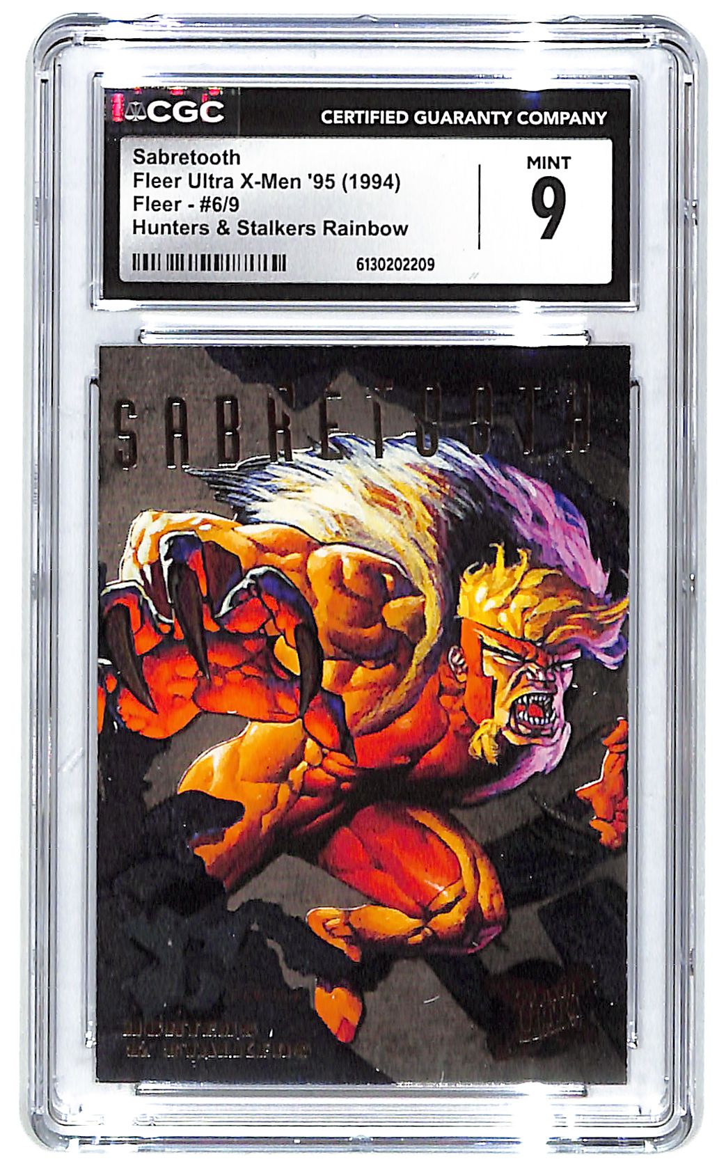 1994 Sabretooth Fleer Ultra X-Men '95 Hunters & Stalkers Rainbow #6/9 CGC Mint 9