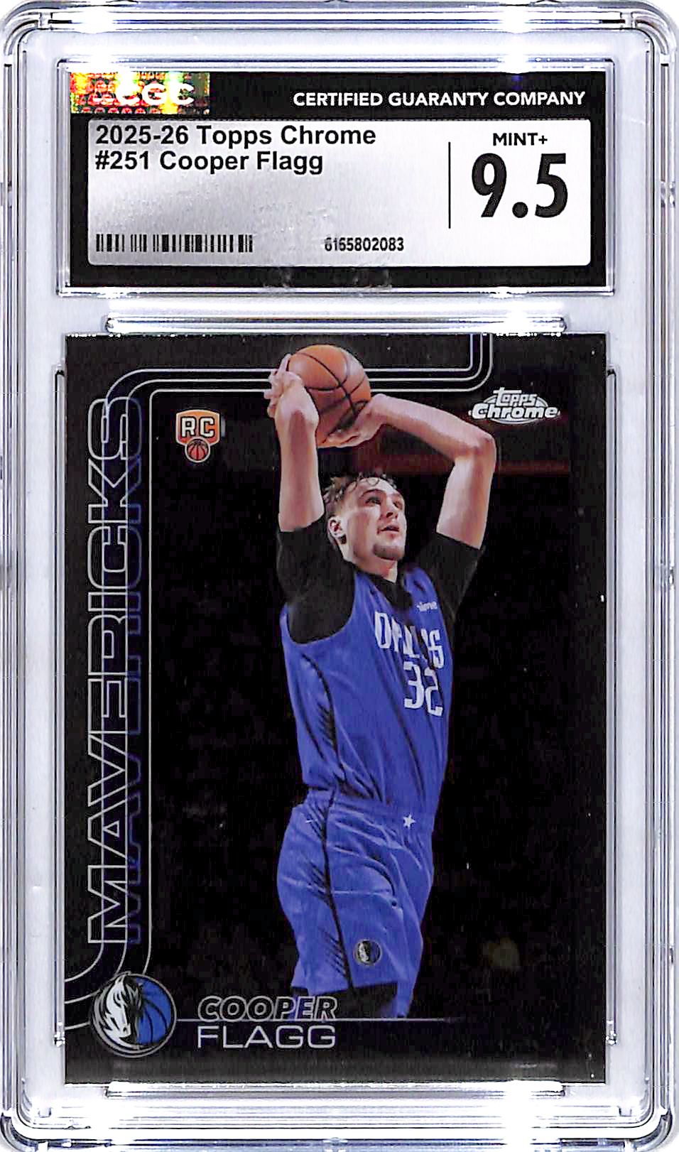 2025-26 Topps Chrome Cooper Flagg Rookie RC #251 CGC 9.5 Mavericks