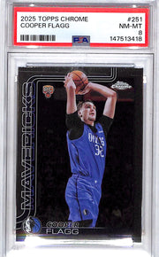 2025-26 Topps Chrome Cooper Flagg Rookie RC #251 PSA 8 Mavericks