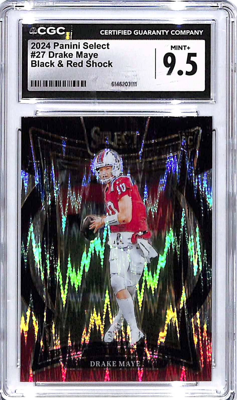 2024 Select Drake Maye Rookie RC Red Black Shock #27 CGC 9.5 Patriots