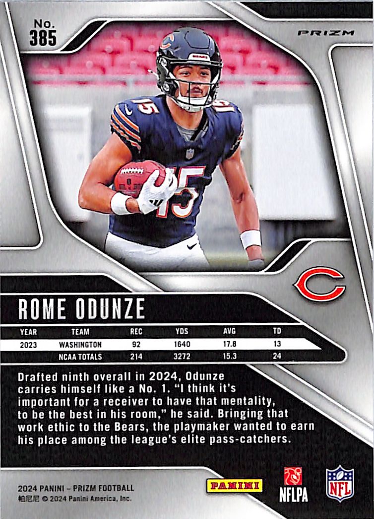 2024 Prizm Rome Odunze Rookie RC Silver Bears