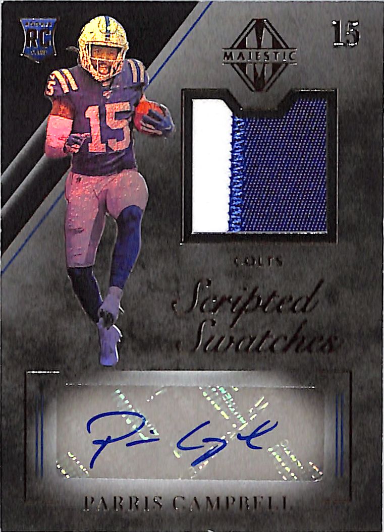 2019 Majestic Parris Campbell Auto Autograph Rookie RC Patch Jersey /49 Colts
