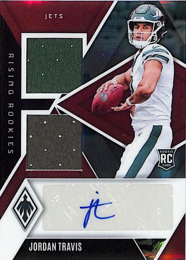 2024 Phoenix Jordan Travis Auto Autograph Rookie RC Patch Jersey Red /99 Jets