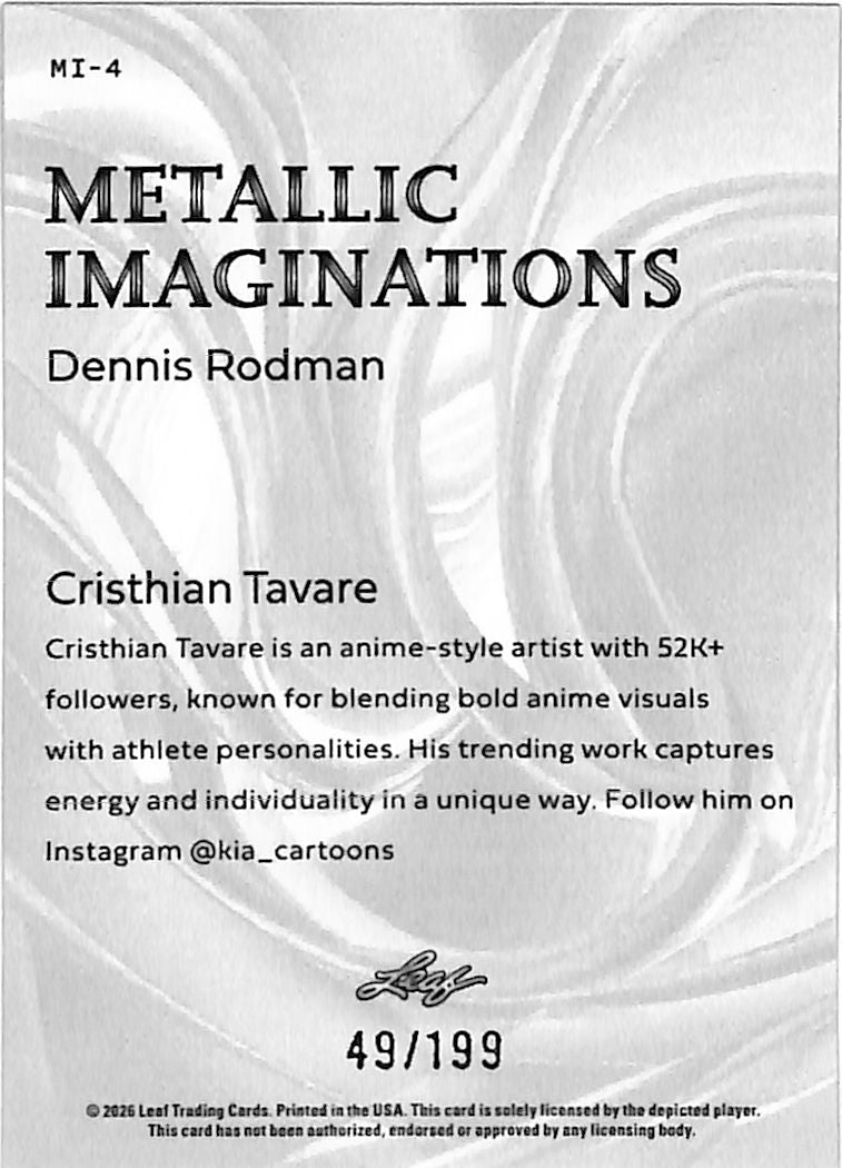2026 Leaf Metallic Imaginations Dennis Rodman Red /199