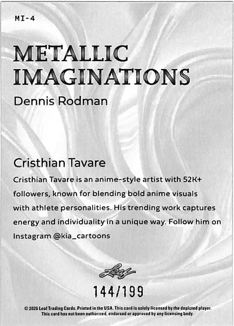 2026 Leaf Metallic Imaginations Dennis Rodman Red /199