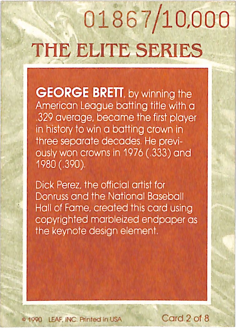 1991 Donruss George Brett The Elite Series /10000 Royals