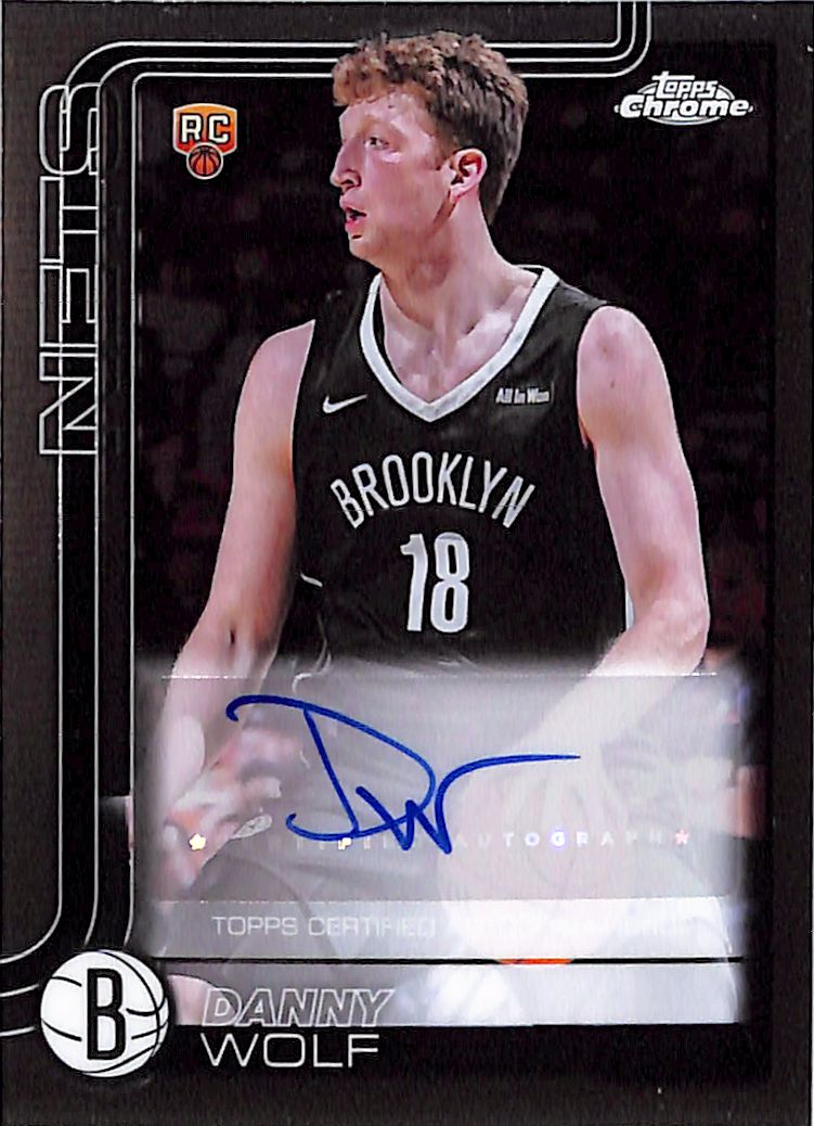 2025-26 Topps Chrome Danny Wolf Auto Autograph Rookie RC Nets
