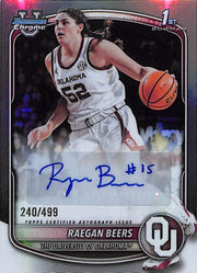 2025-26 Bowman Chrome University Raegan Beers Auto Autograph Rookie RC Refractor /499