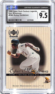 1999 Upper Deck Century Legends Rickey Henderson Epic Milestones CGC 9.5 EM8