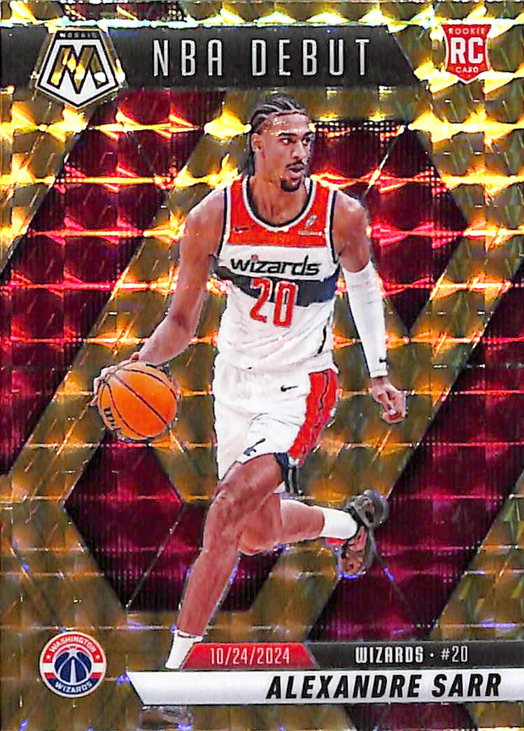 2024-25 Mosaic Alexandre Sarr Gold Reactive Rookie RC Wizards