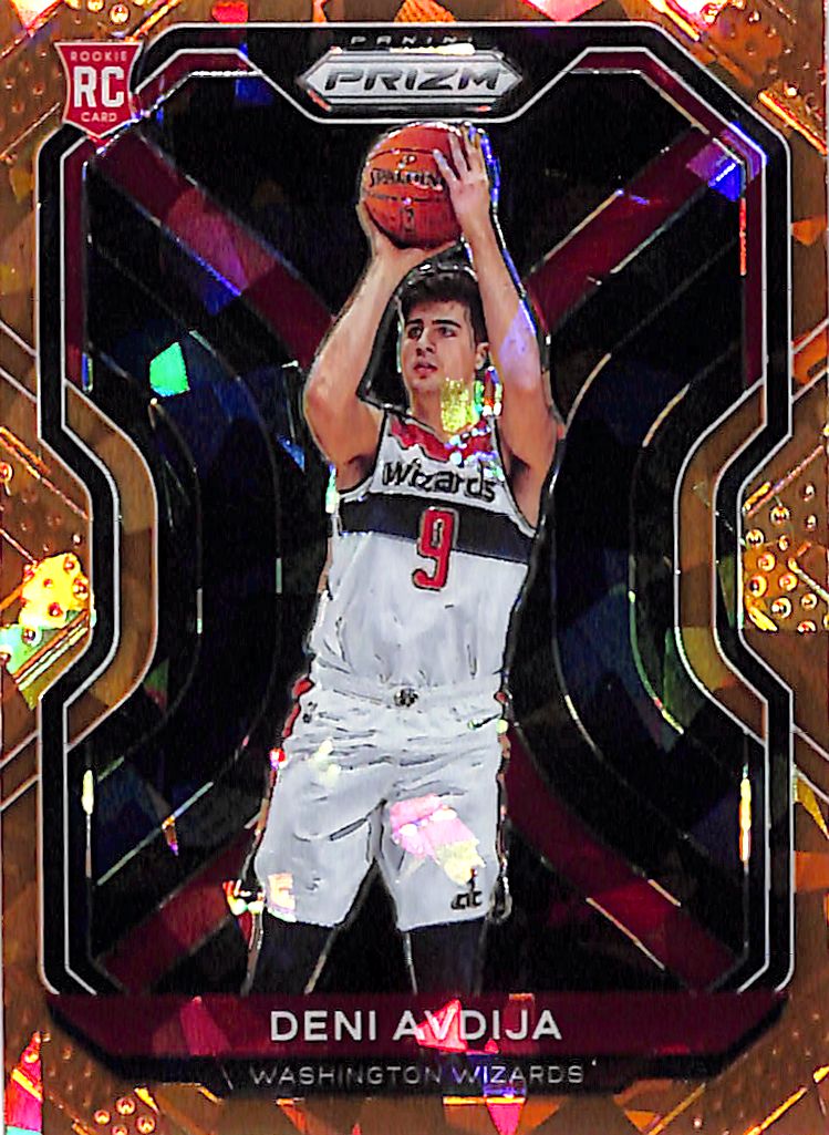 2020-21 Prizm Deni Avdija Rookie RC Orange Cracked Ice Wizards