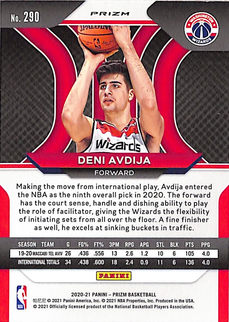 2020-21 Prizm Deni Avdija Rookie RC Orange Cracked Ice Wizards