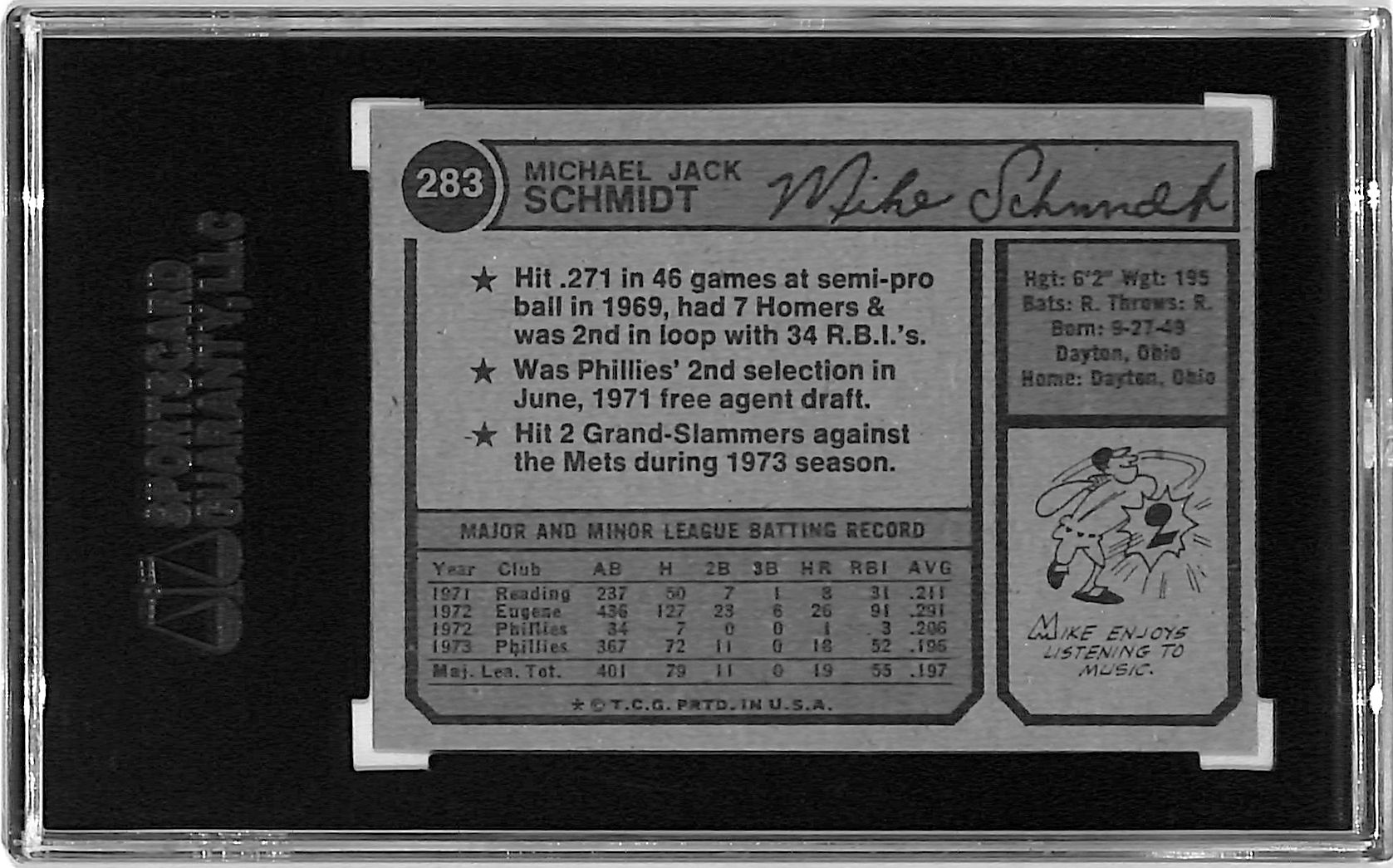 1974 Topps Mike Schmidt #283 SGC 7.5 Phillies