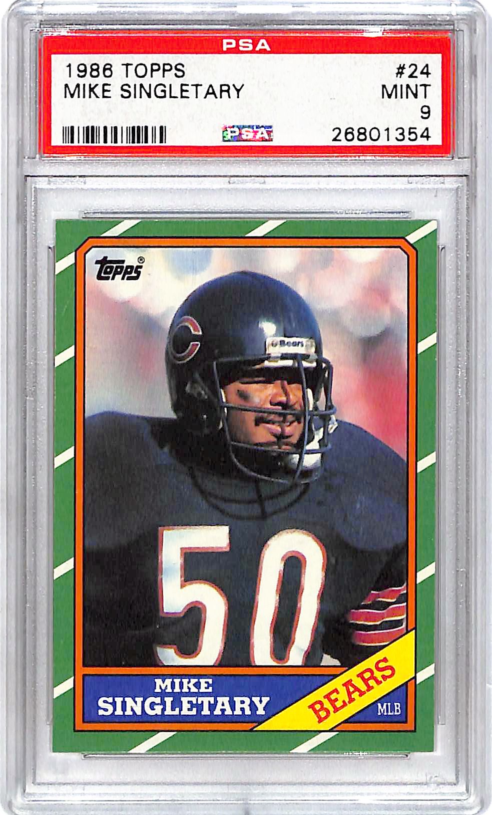 1986 Topps Mike Singletary #24 PSA 9 Bears