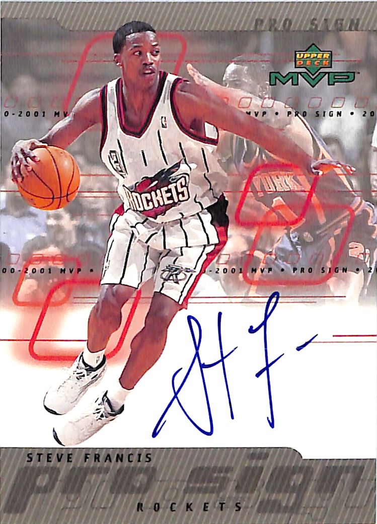 2000-01 Upper Deck MVP Steve Francis Pro Sign Auto Autograph Rockets