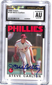1986 Topps Steve Carlton Auto Autograph Signed CGC Authentic Phillies