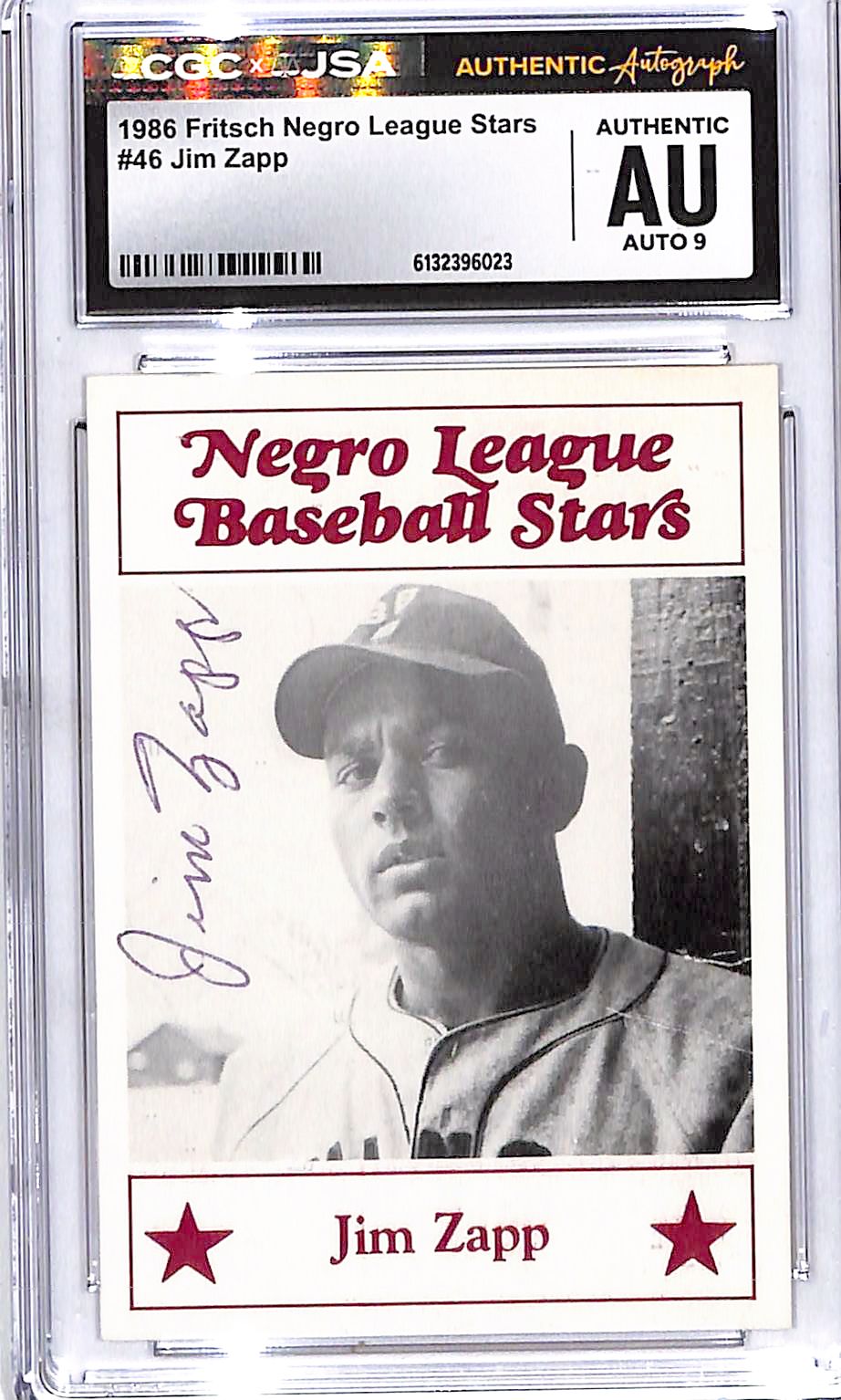 1986 Fritsch Negro League Stars Jim Zapp Auto Autograph Signed CGC Authentic