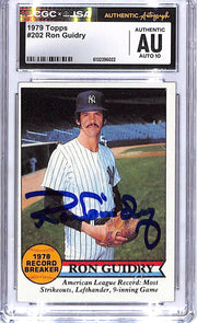1979 Topps Ron Guirdry Auto Autograph Signed CGC Authentic Yankees