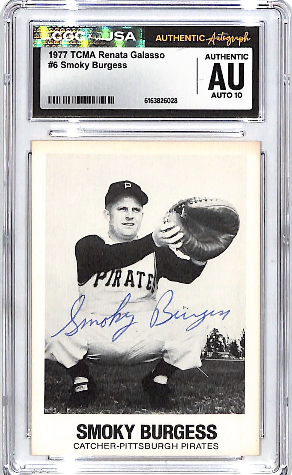 1977 TCMA Renata Galasso Smoky Burgess Auto Autograph CGC Authentic Pirates