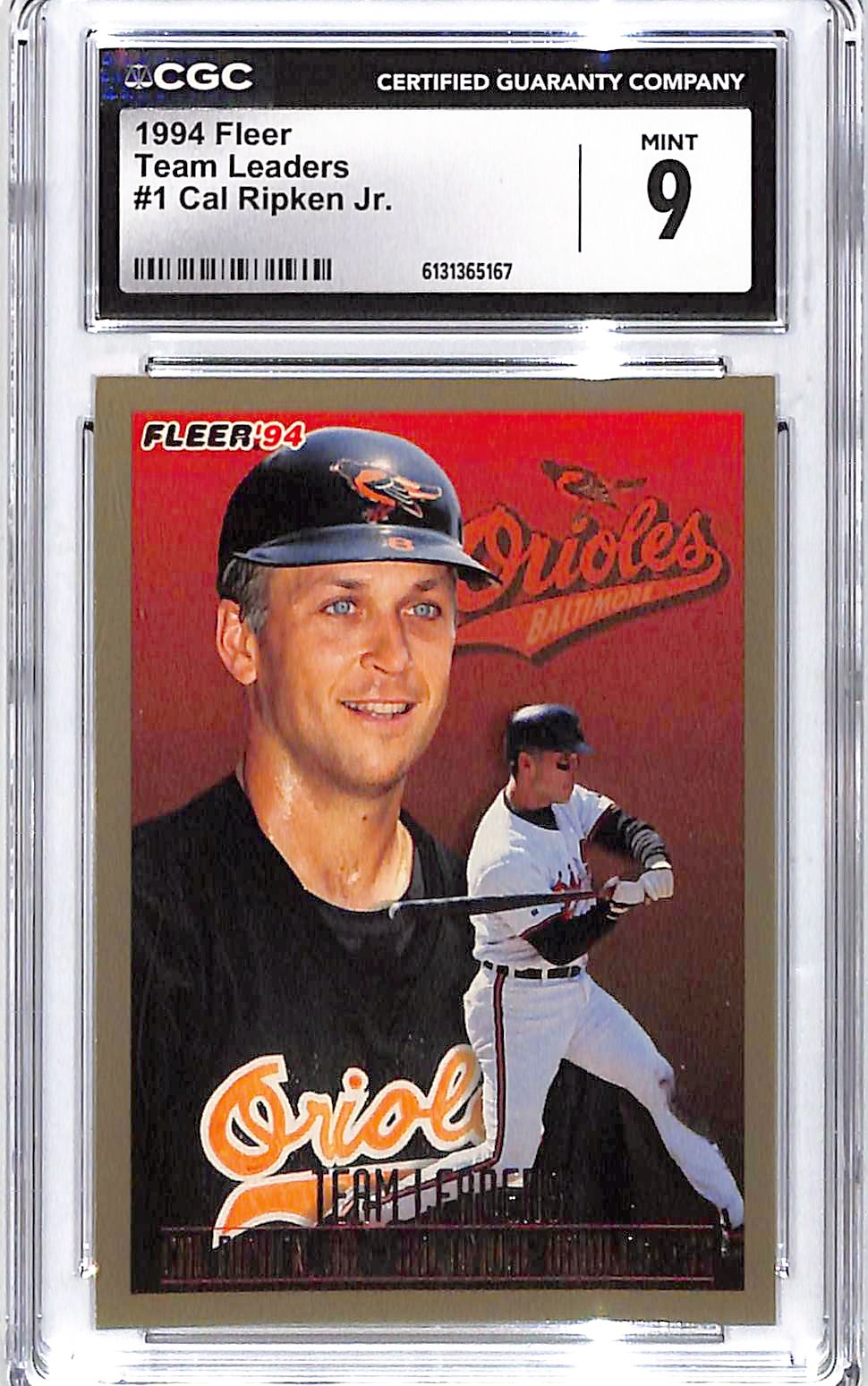 1994 Cal Ripken Jr. Fleer Team Leaders #1 CGC Mint 9