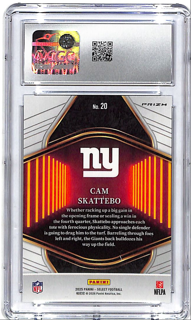 2025 Select Cam Skattebo Neon Icons Silver Rookie RC CGC 9 Giants