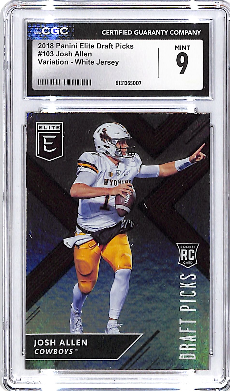 2018 Elite Draft Picks Josh Allen Rookie RC Variation #103 CGC 9 Bills