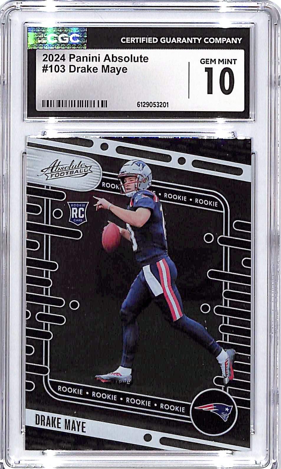 2024 Absolute Drake Maye Rookie RC #103 CGC 10 Patriots