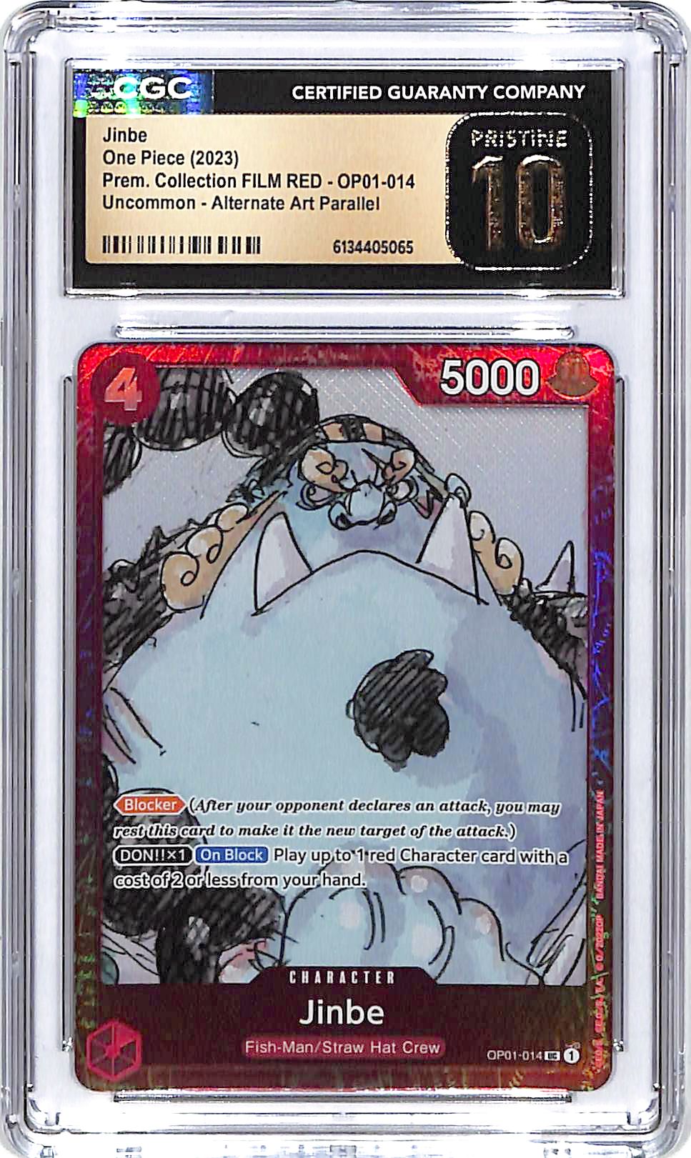 One Piece Premium Collection Film Red OP01 Jinbe 014 Alternate Art CGC 10 Pristine