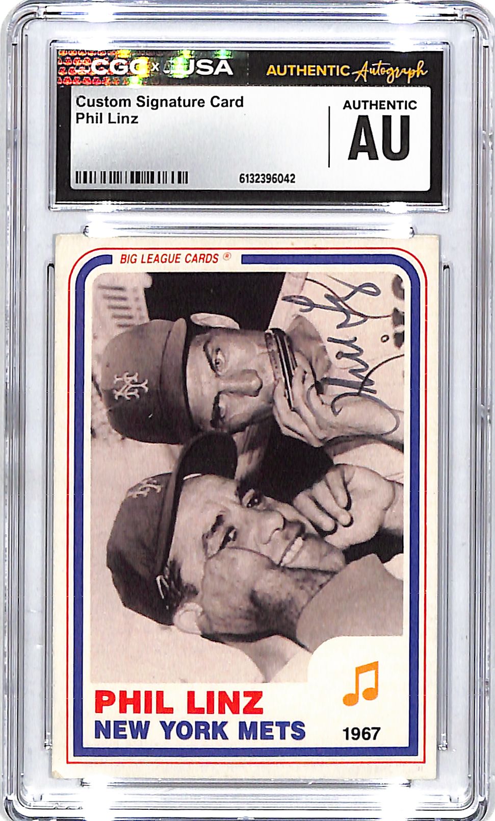 Phill Linz Signed Custom Trading Card Auto Autograph CGC Authentic Mets