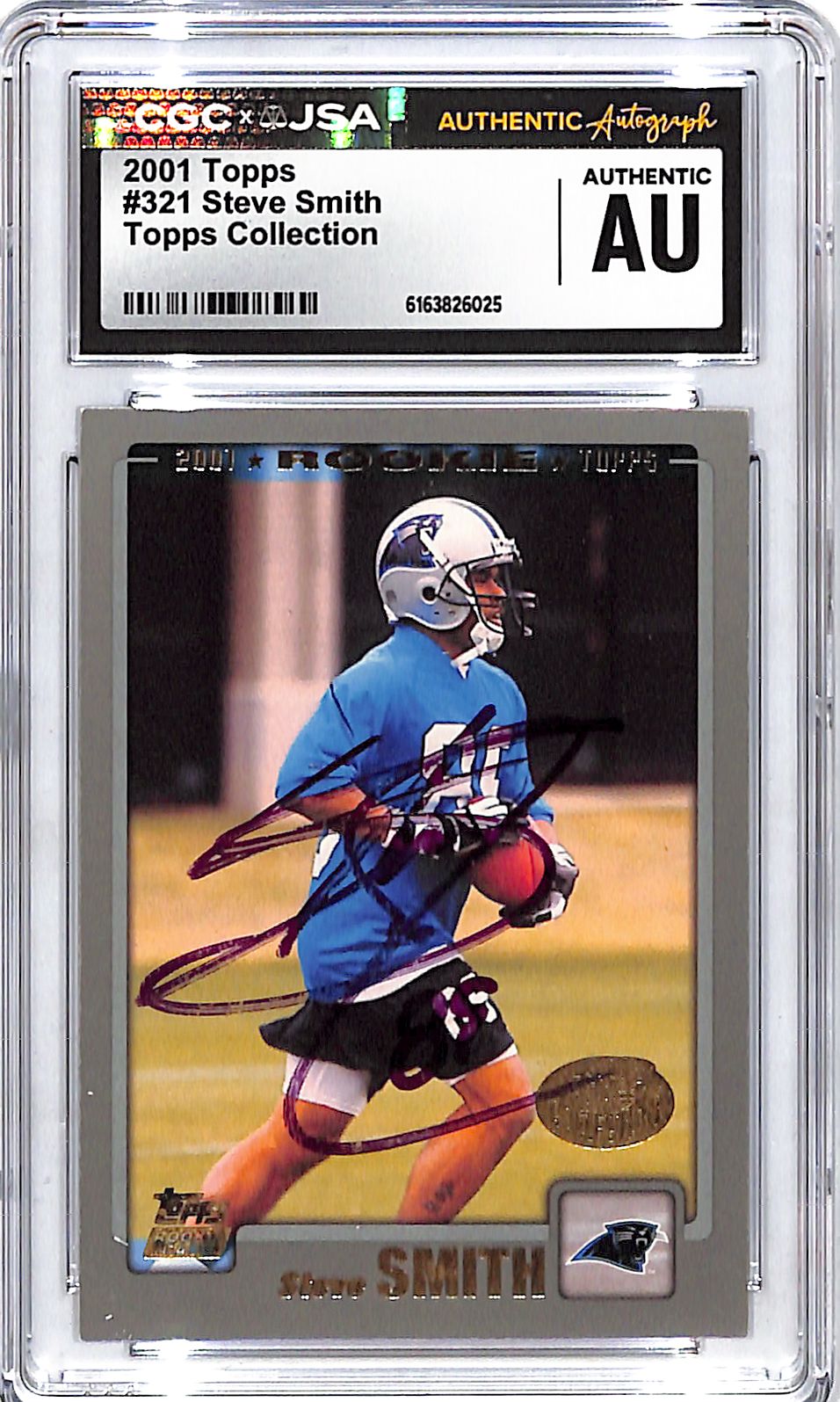 2001 Topps Steve Smith Rookie RC Collection Auto Autograph CGC Authentic Panthers