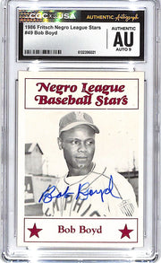 1986 Fritsch Negro League Stars Bob Boyd Auto Autograph CGC Authentic