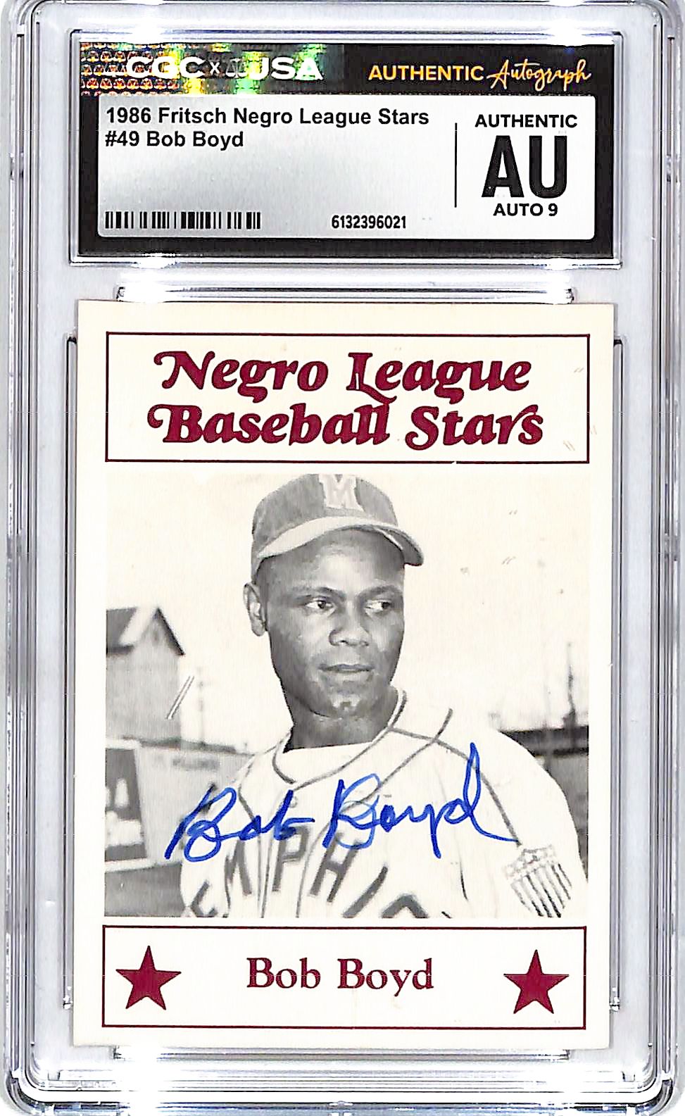 1986 Fritsch Negro League Stars Bob Boyd Auto Autograph CGC Authentic