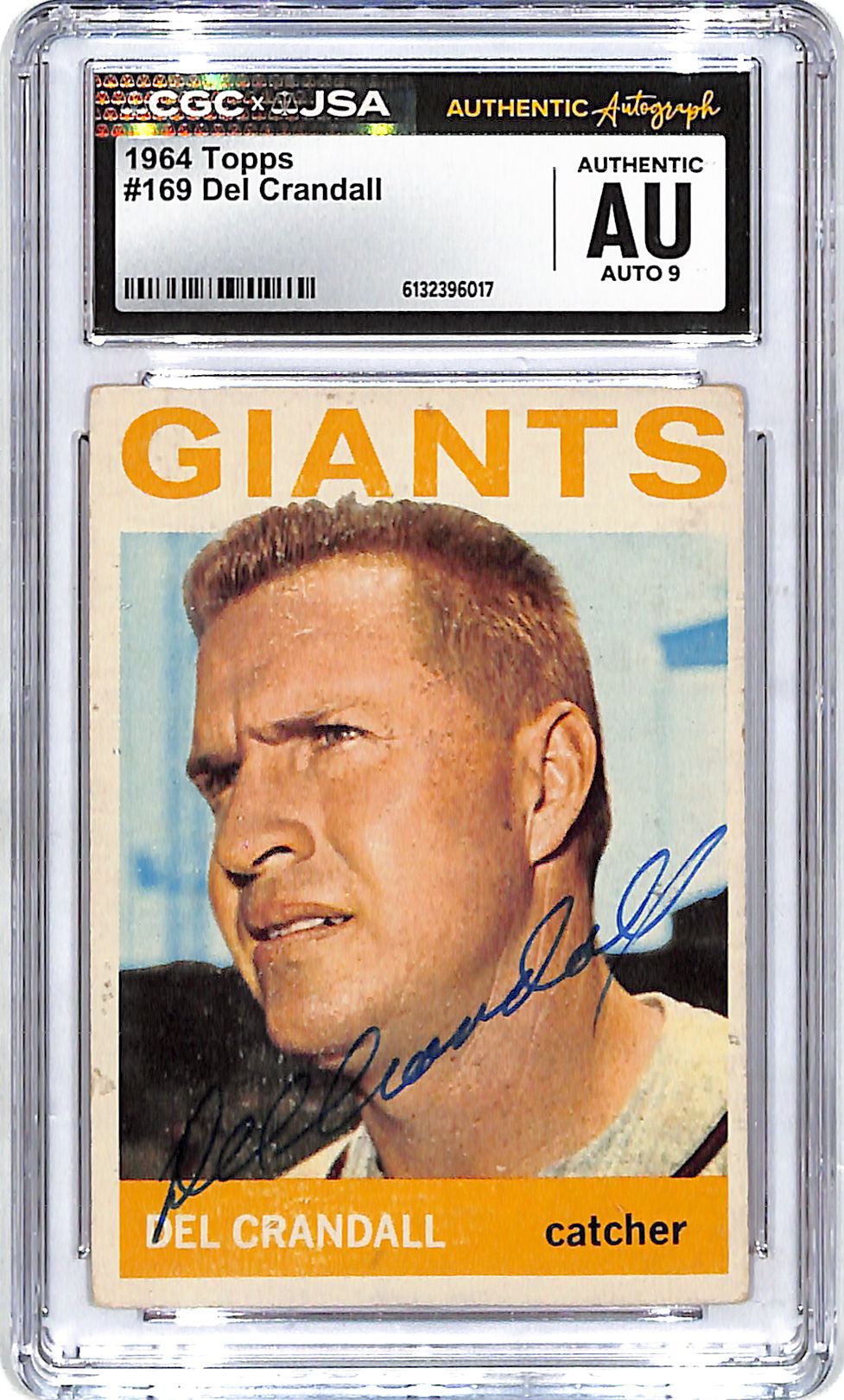 1964 Topps Del Crandall Auto Autograph CGC Authentic Giants
