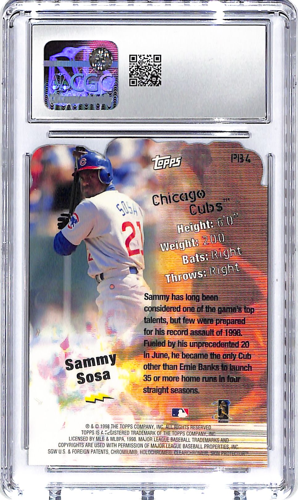 1999 Sammy Sosa Topps Power Brokers #PB4 CGC Mint Plus 9.5