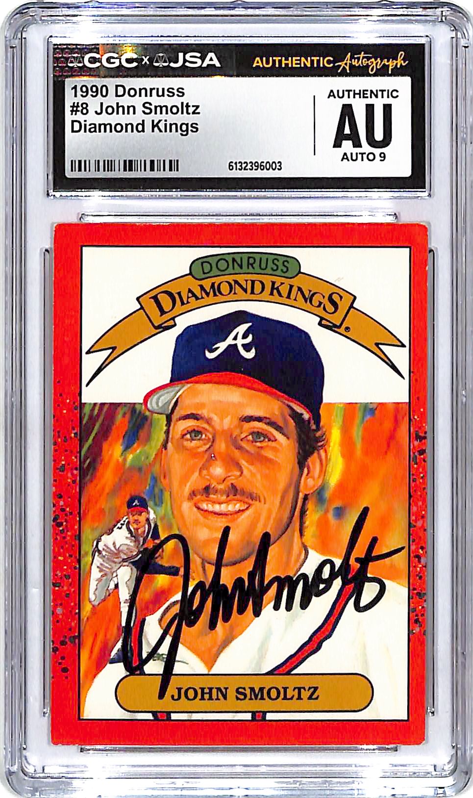 1990 Donruss John Smoltz Diamond Kings Auto Autograph CGC Authentic Braves