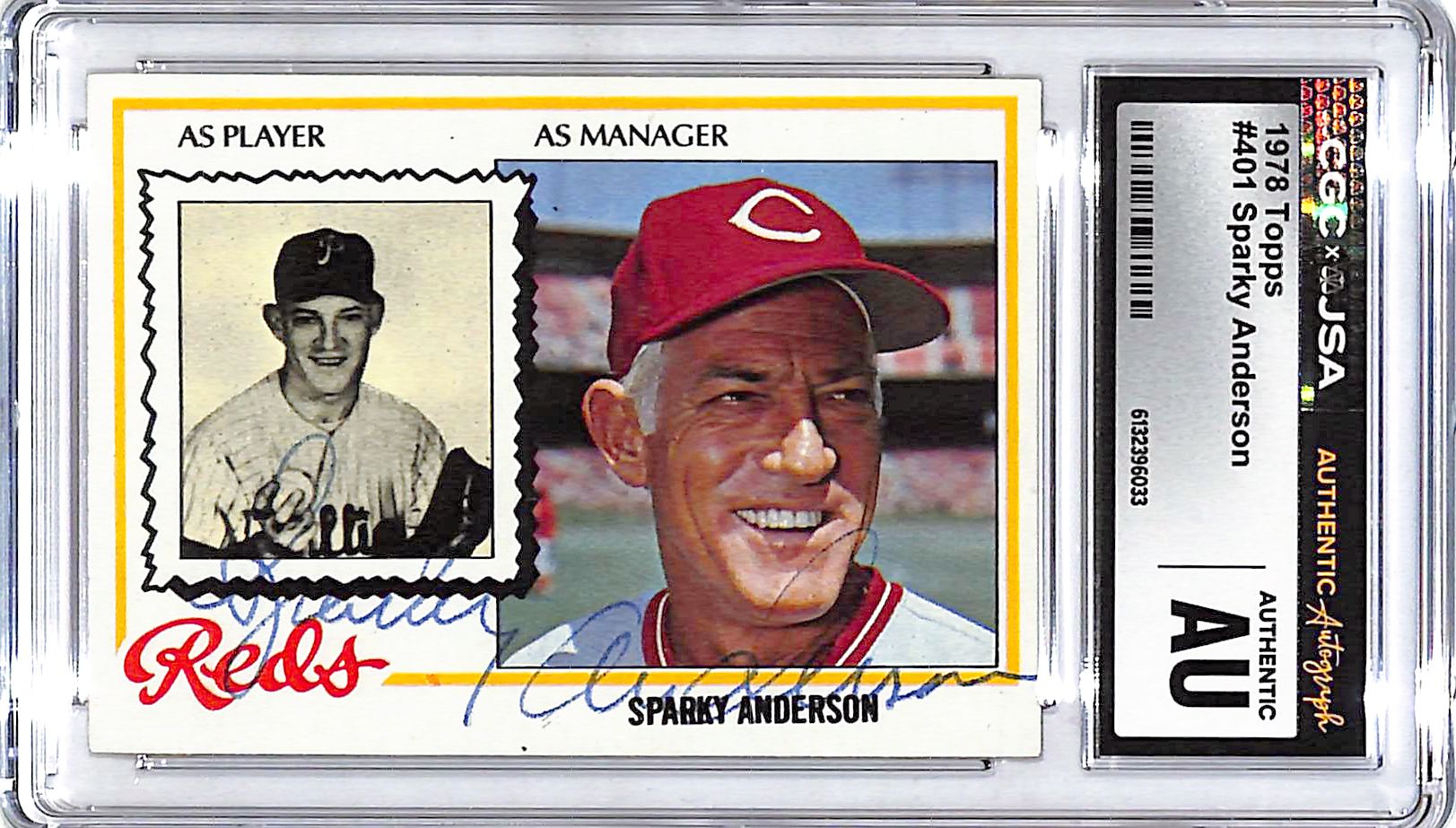 1978 Topps Sparky Anderson Auto Autograph CGC Authentic Reds
