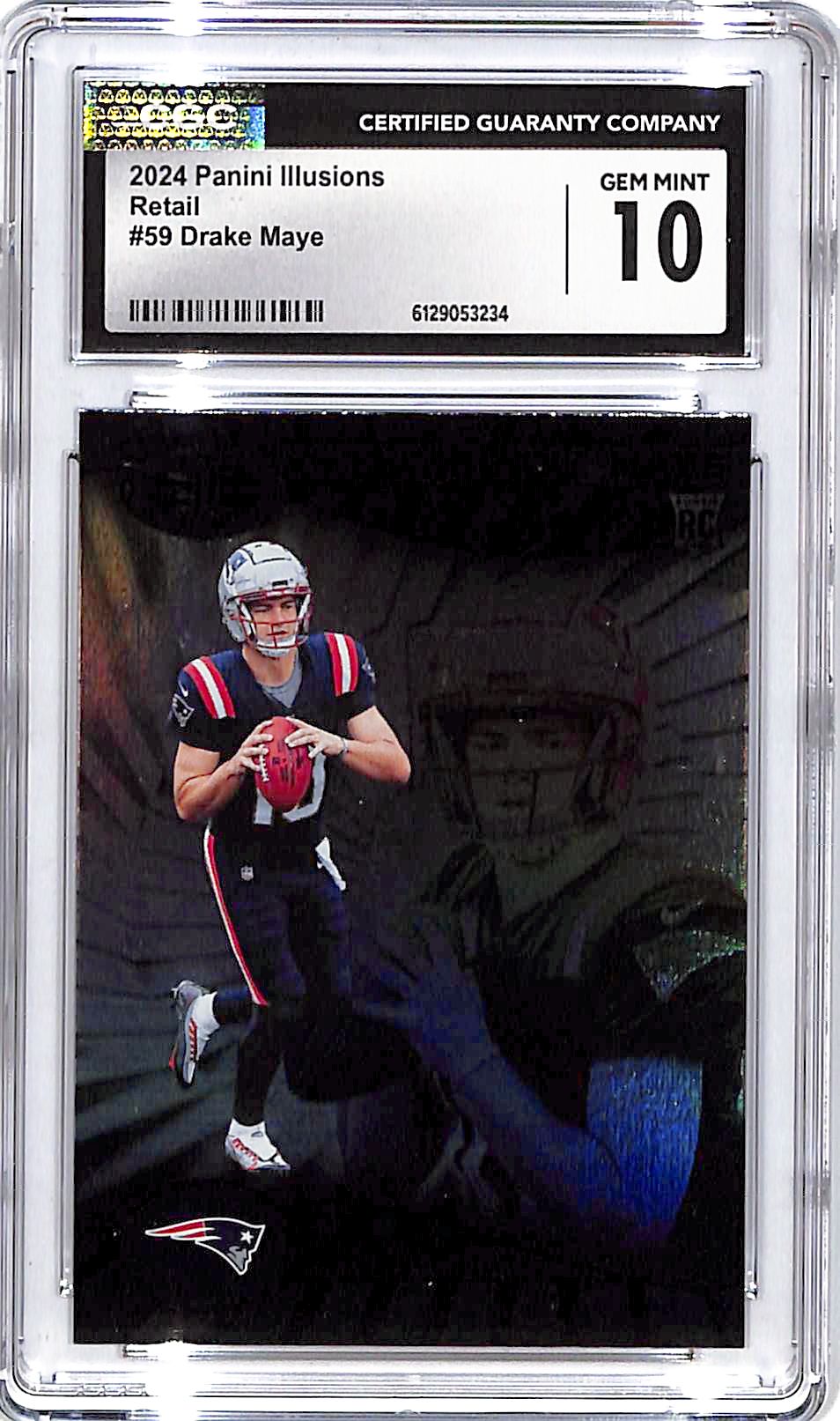 2024 Illusions Drake Maye Retail Rookie RC #59 CGC 10 Patriots